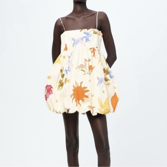 NWT Zara Voluminous Printed Dress Size XL - Picture 1 of 6